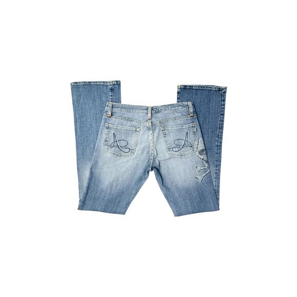 Anoname Skull Flare Jeans Rhinestone Y2K - Size 29 - Picture 5 of 8